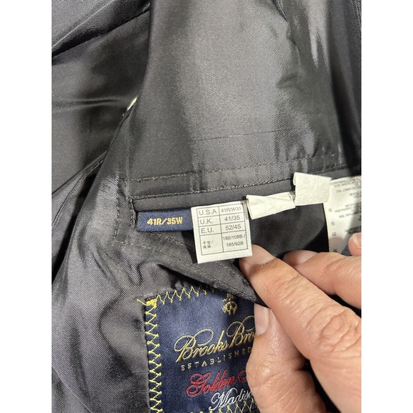Brooks Brothers 1818 Men's Golden Fleece Madison Charcoal Pin Stripe Blazer 41R - Picture 7 of 14